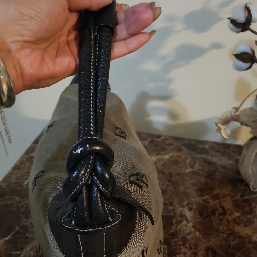 GUC Dooney and Bourke Monogram with Leather Trim Hobo Large size